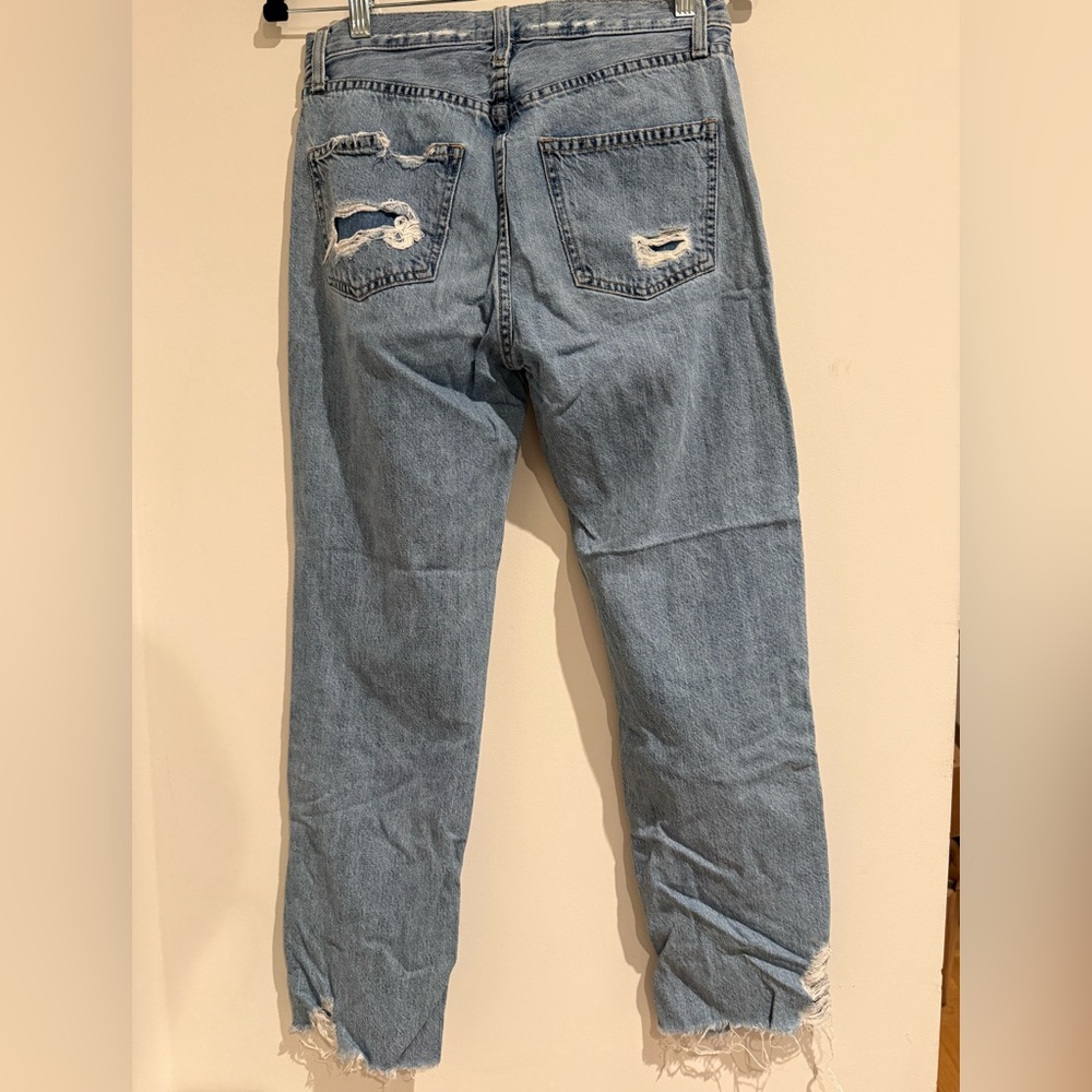 Current/Elliott Original Straight Ripped Jeans - Picture 8 of 8
